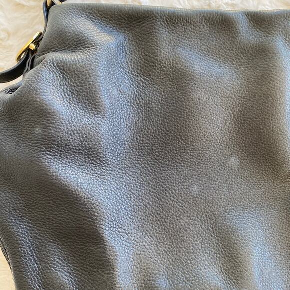 Michael Kors Hudson Downtown Purse Tote Bag Black Pebbled Leather Slouchy Hobo - Picture 9 of 16